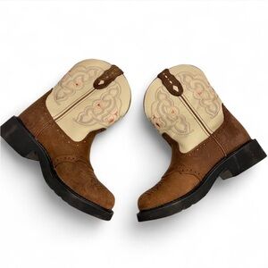 Justin Gypsy Brown and Cream Western Boots. IOB